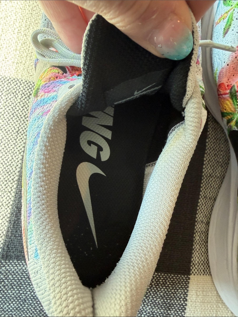 Nike Women’s Running Shoes - White with Multicolor Floral - Picture 3 of 6